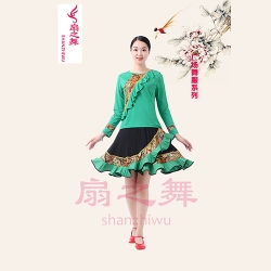北京新款复古裙套装绿